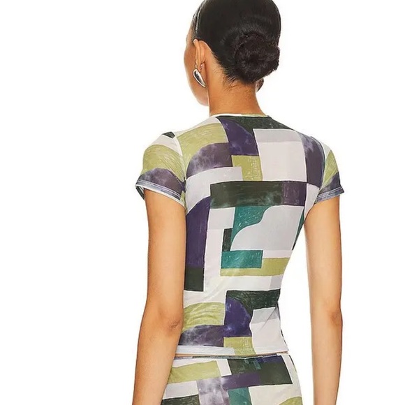 Revolve Women’s Mini Tee Top Green Teal Size Small - Picture 3 of 5